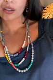 Laundry B Free Spirit Fiesta Bead Necklace and Earring Set Silver
